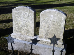 Gravestone of Thomas and Francis Kinsley, Woodlawn Cemetery, Acton, Mass.