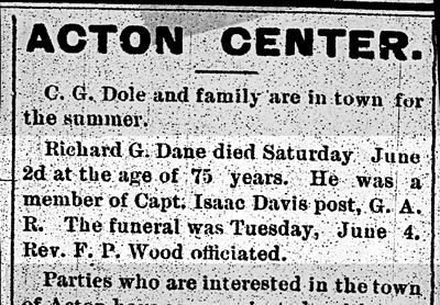 Richard G. Dane death notice