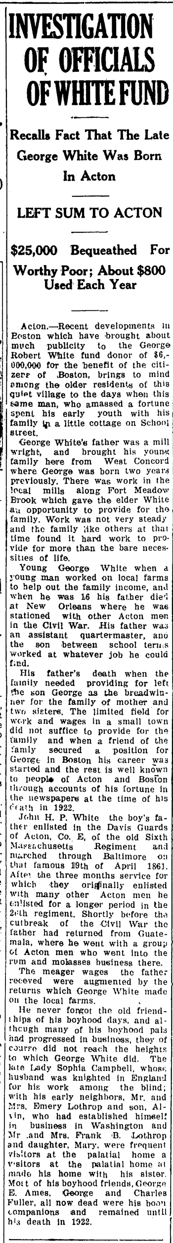 News clipping from the Acton Enterprise, Aug. 18, 1937
