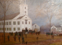 Departure of Davis Guards for Lowell, painting by A.F. Davis