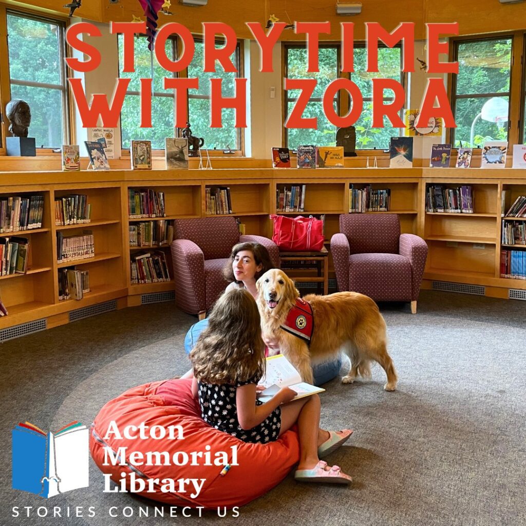 young girl reading to a dog