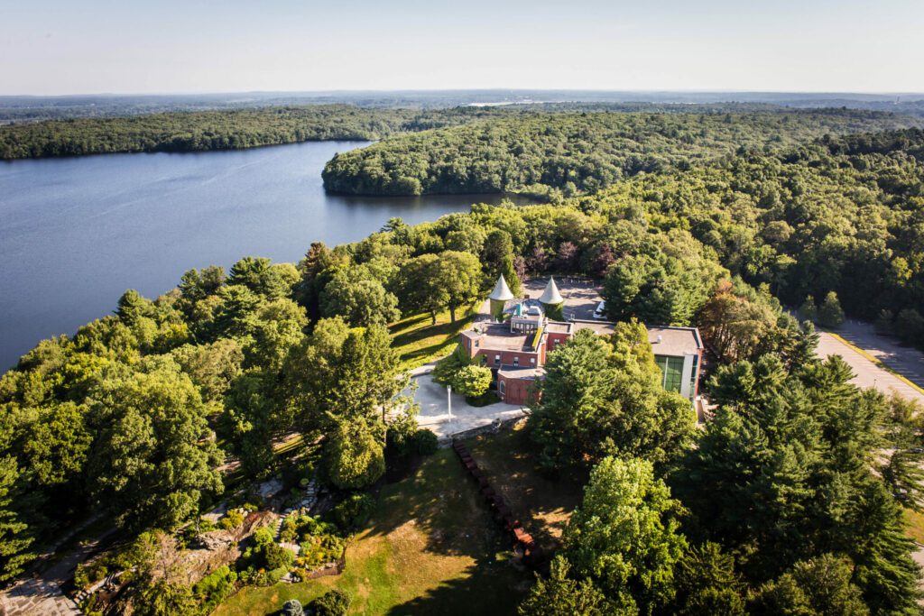 Aerial view of deCordova Sculpture Park and Museum